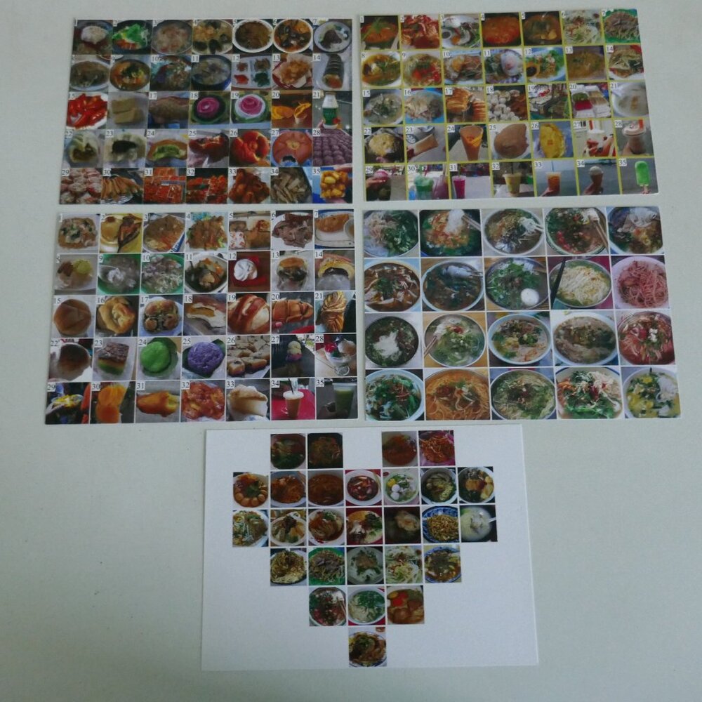 set of 5 Asian street foods 5x7 collage prints